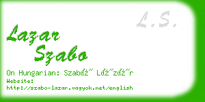 lazar szabo business card